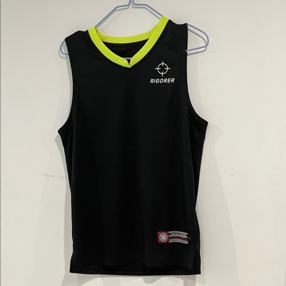 Igor Black Swim Rash Guard with Neon Yellow Trim